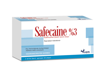 SAFECAINE 30MG/ML ENJEKSIYONLUK COZELTI ICEREN AMPUL